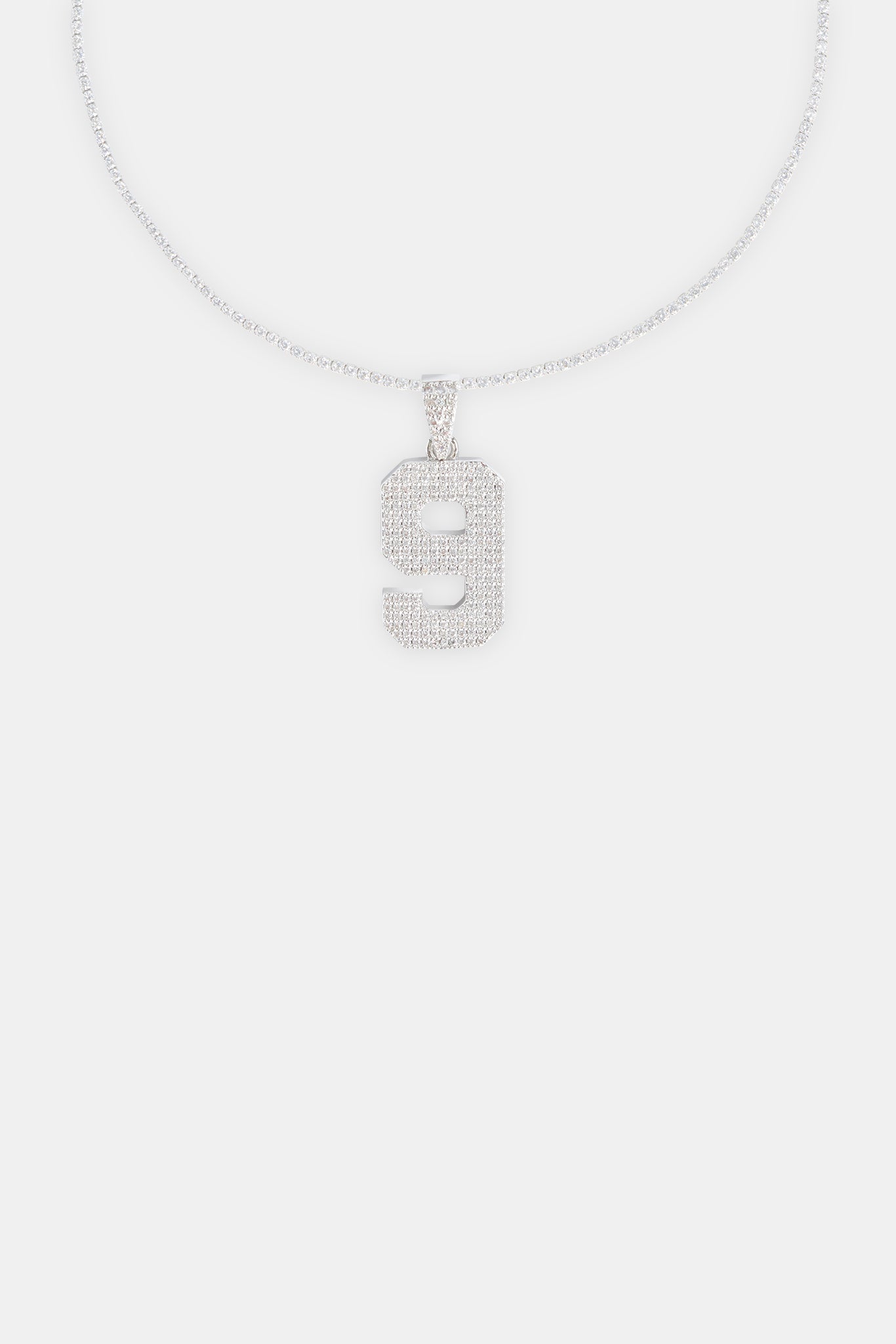 Iced 9 Number Pendant