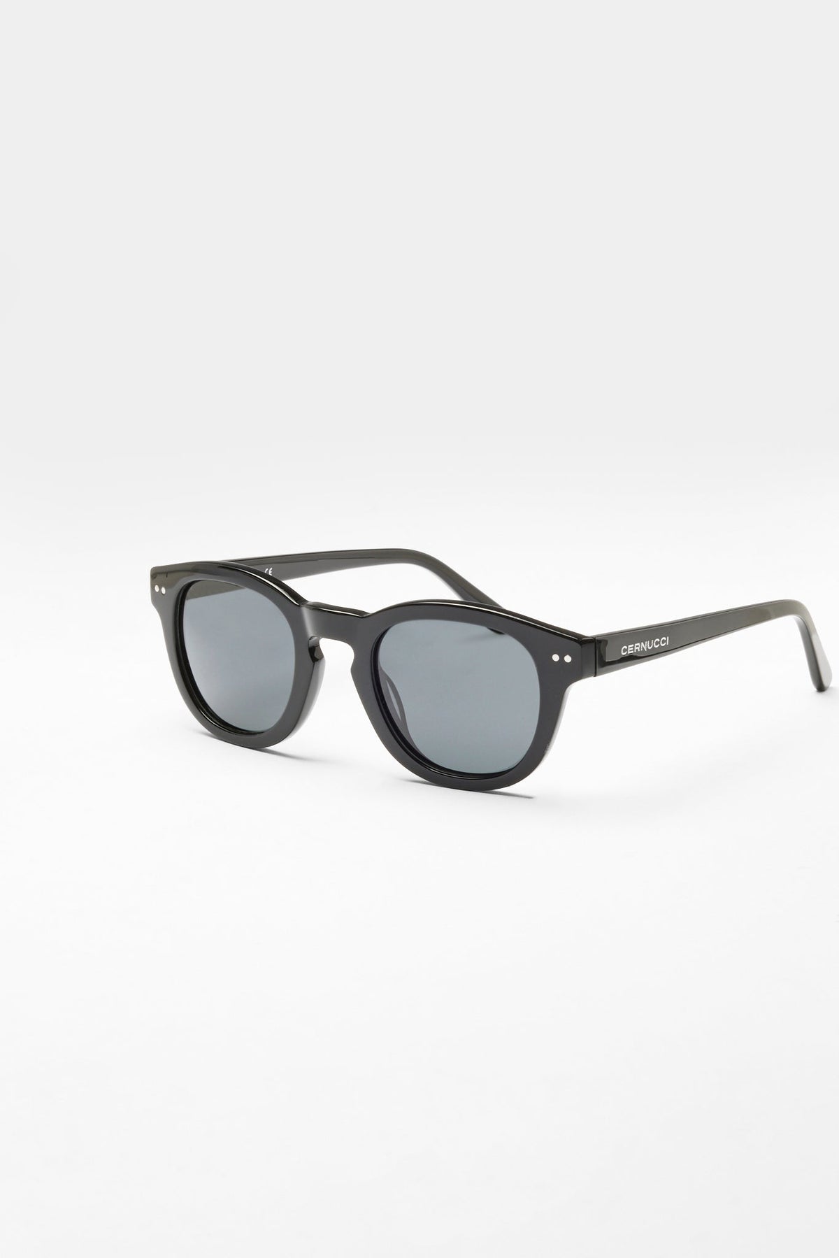 Chunky Rounded Acetate Frame Sunglasses - Black – Cernucci US