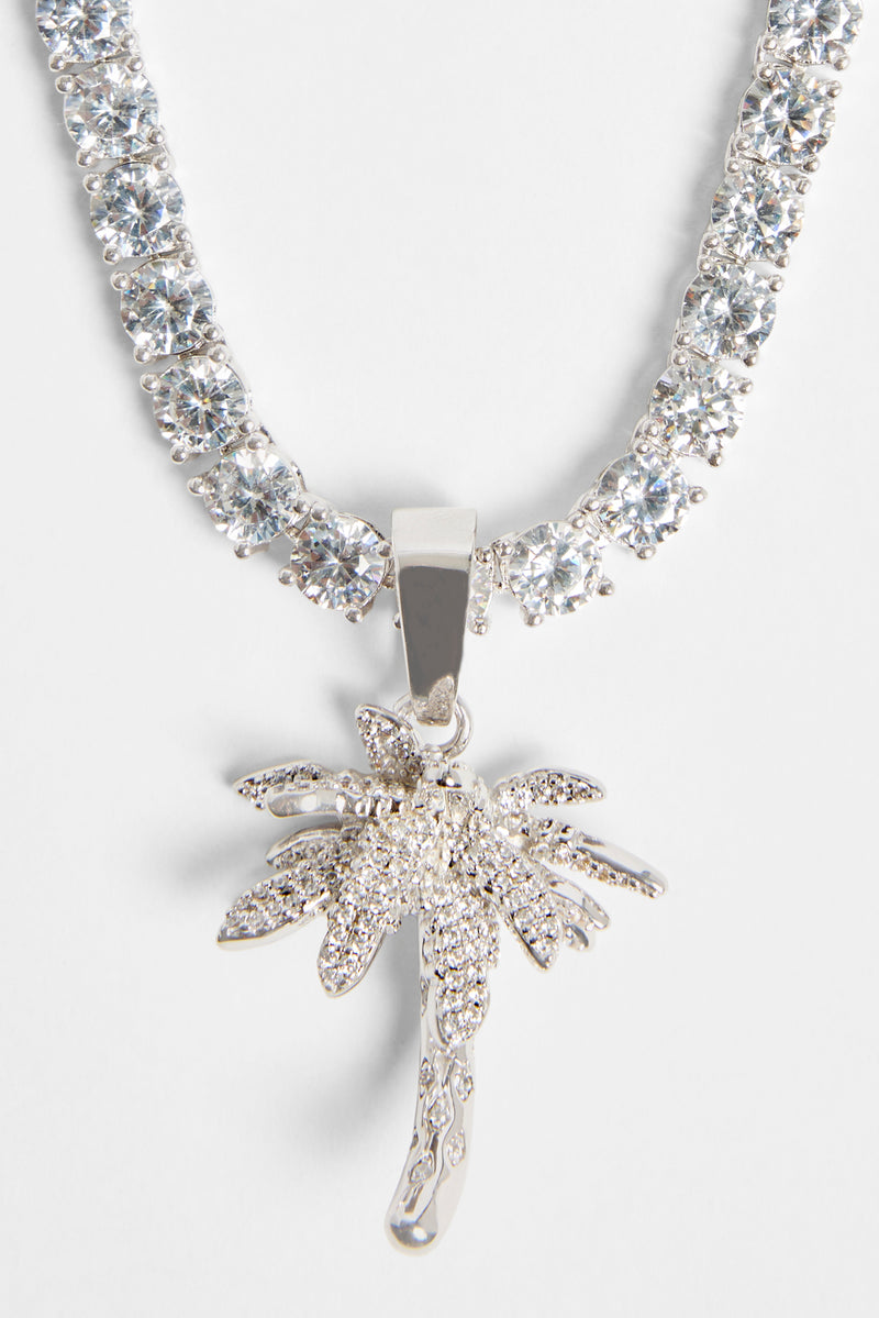 Iced CZ Palm Tree Pendant