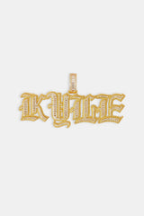 Iced Gothic Font Letter Pendant - 25mm - Gold