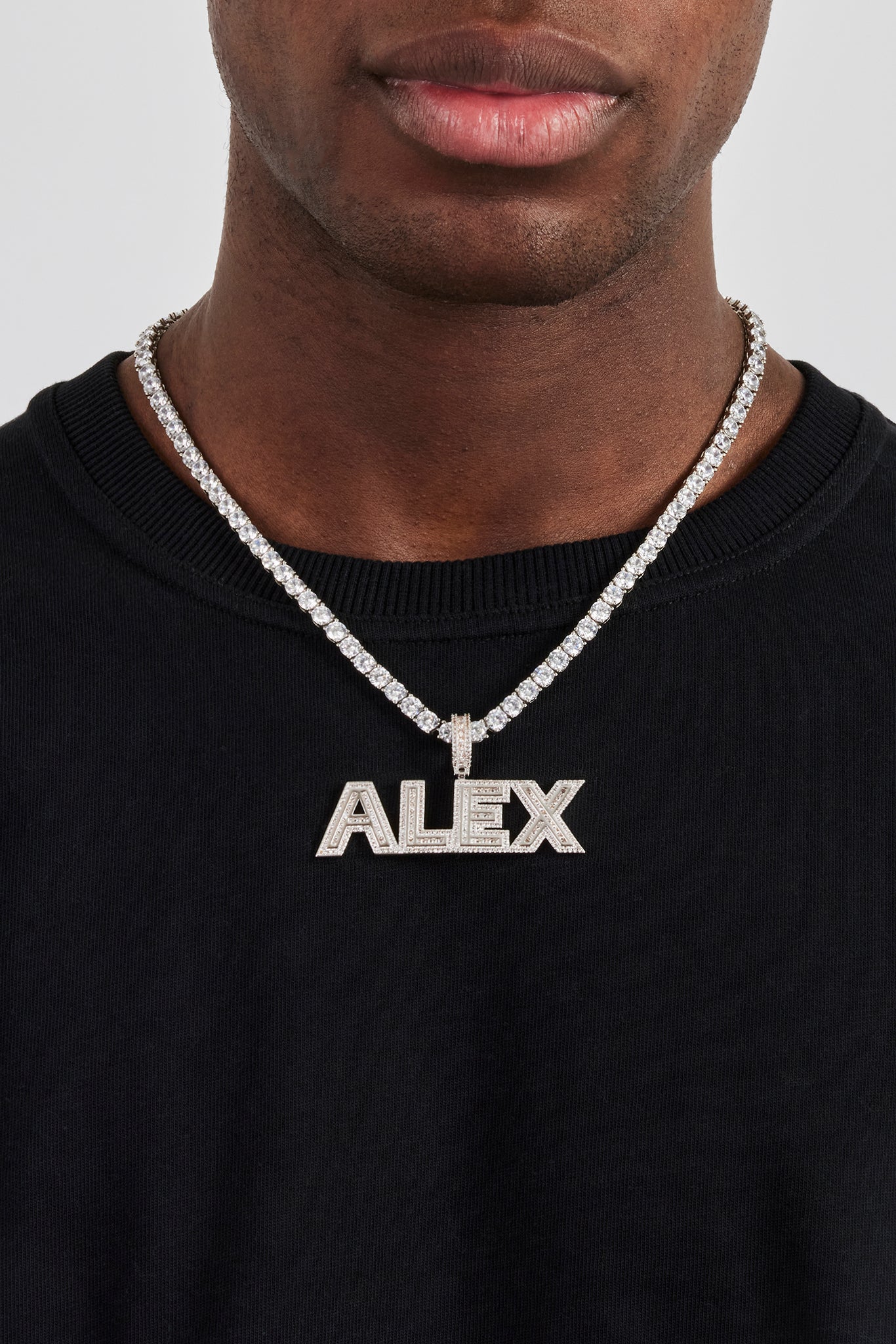 Iced Outline Letter Pendant - 22mm