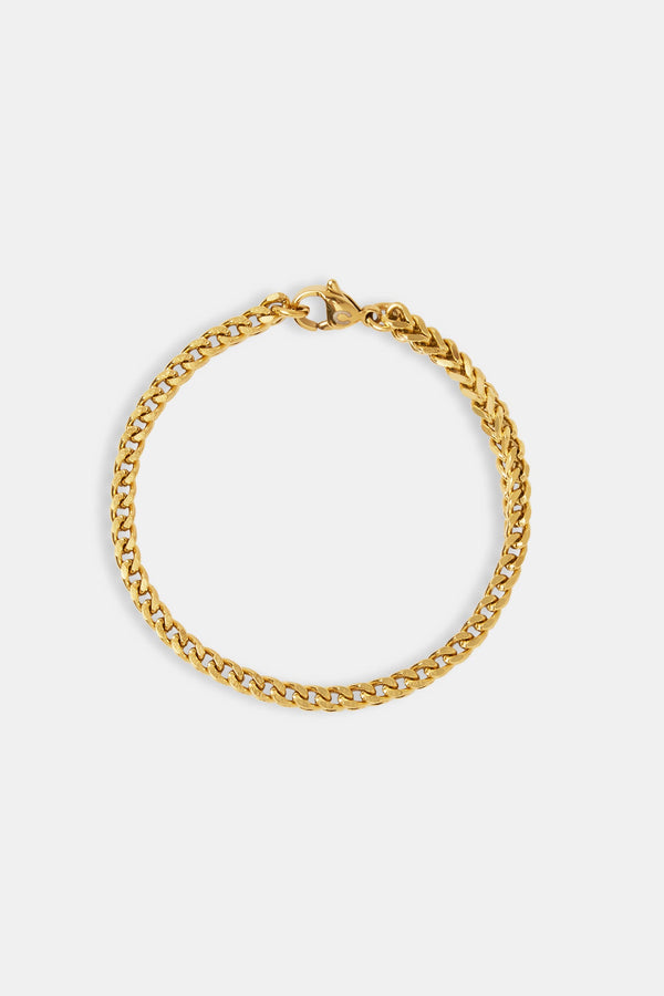 Womens 3mm Franco Bracelet - Gold