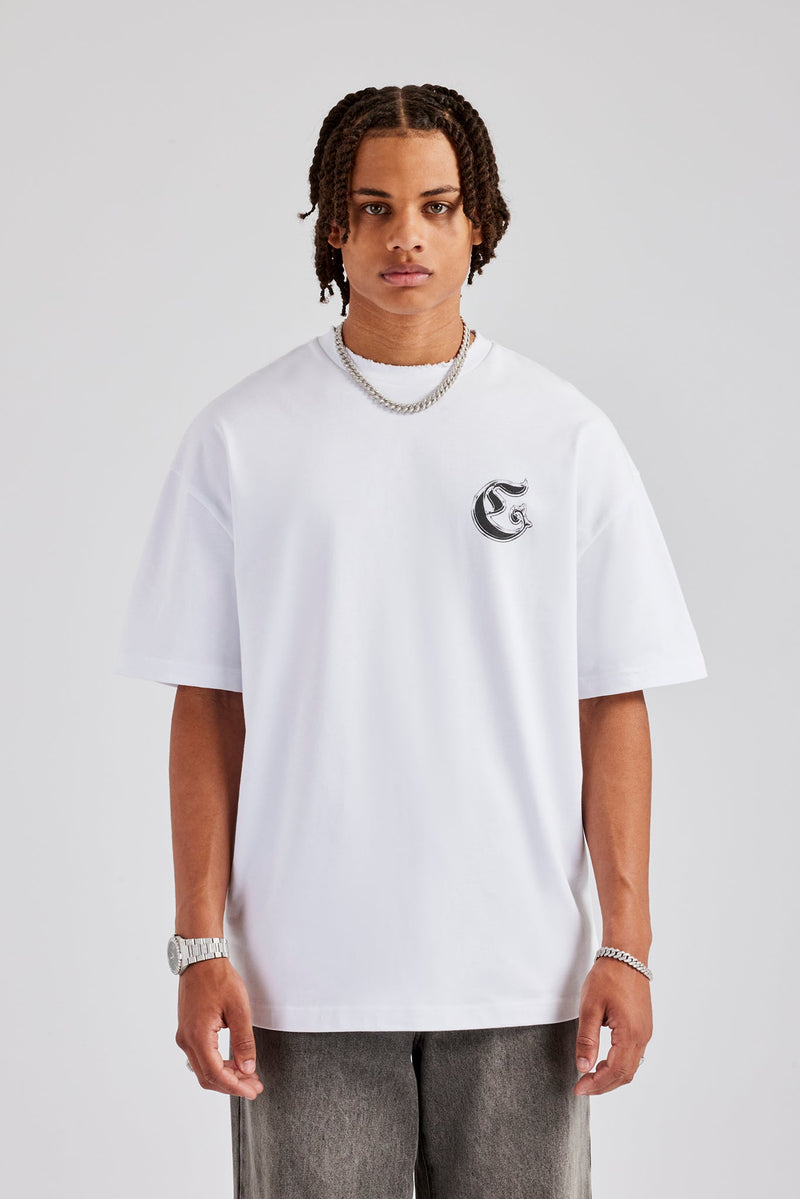 Chrome Back Graphic Oversized T-Shirt