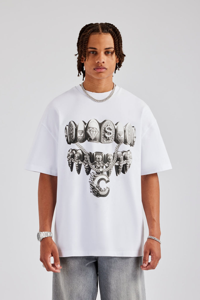 Diamond Grills Graphic Oversized T-Shirt