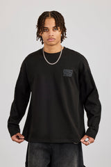 Cernucci Back Print Long Sleeve T-Shirt - Black