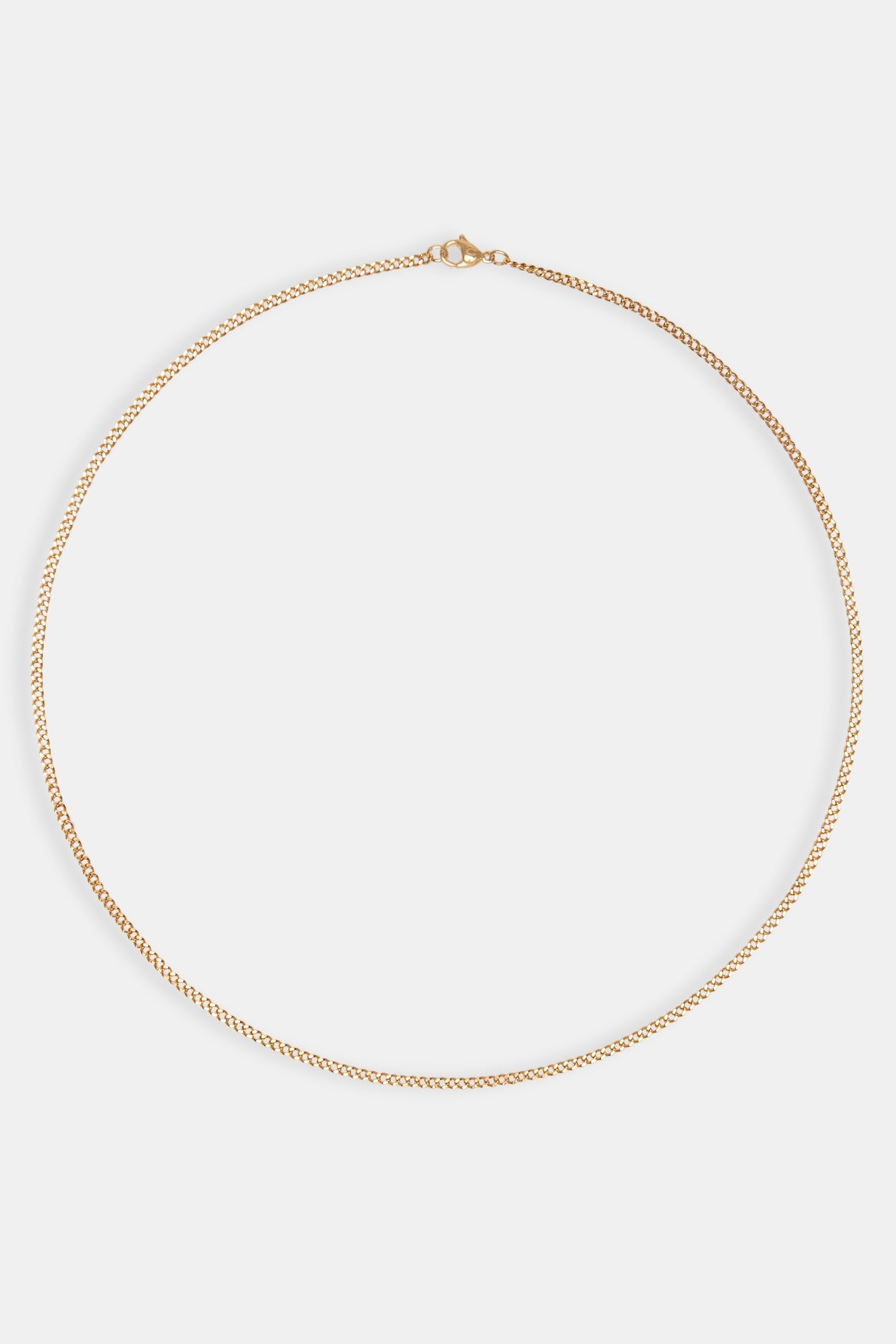 Womens 2.5mm Micro Cuban Chain - Gold