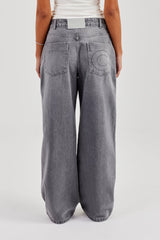 Low Rise Baggy Jean - Washed Grey