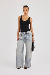 Cernucci Studios Rhinestone Baggy Jean - Antique Wash