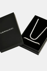 Womens Tennis Chain & Tennis Bracelet Set - 5mm - White
