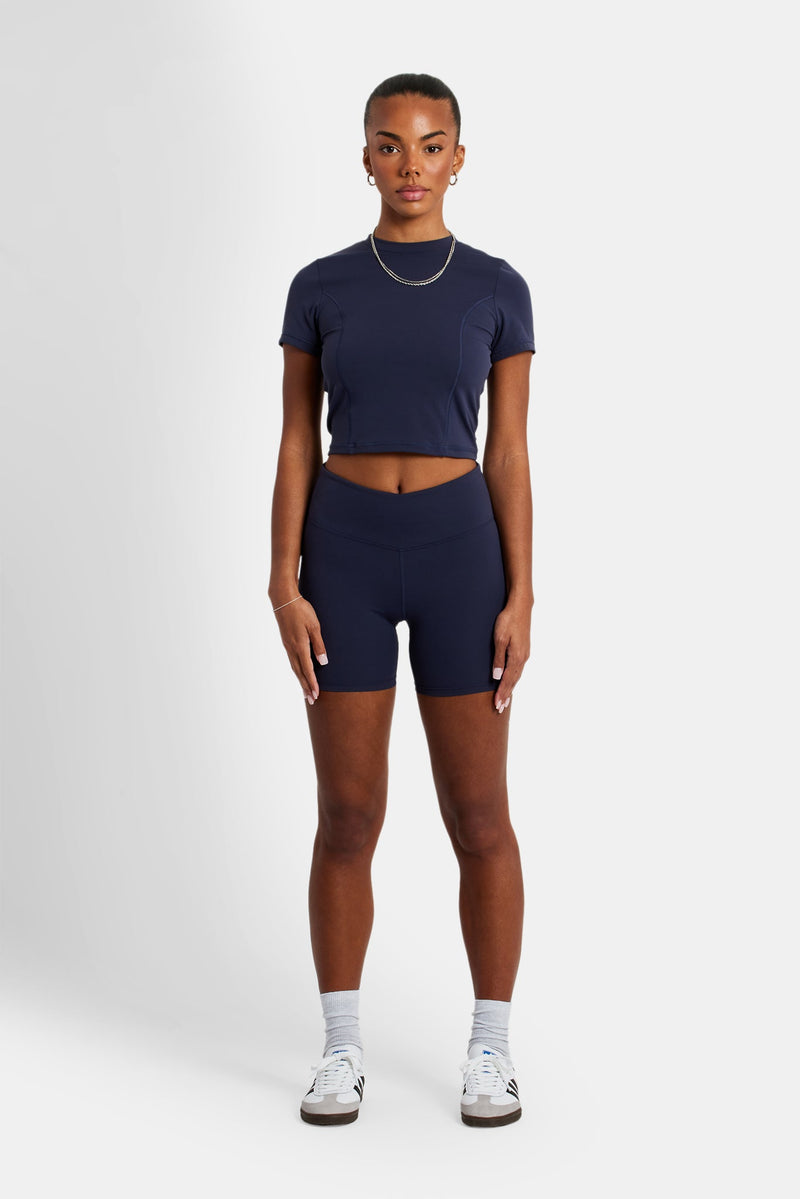 Ruched Cycling Short - Navy