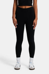 Deep Waistband Legging - Black