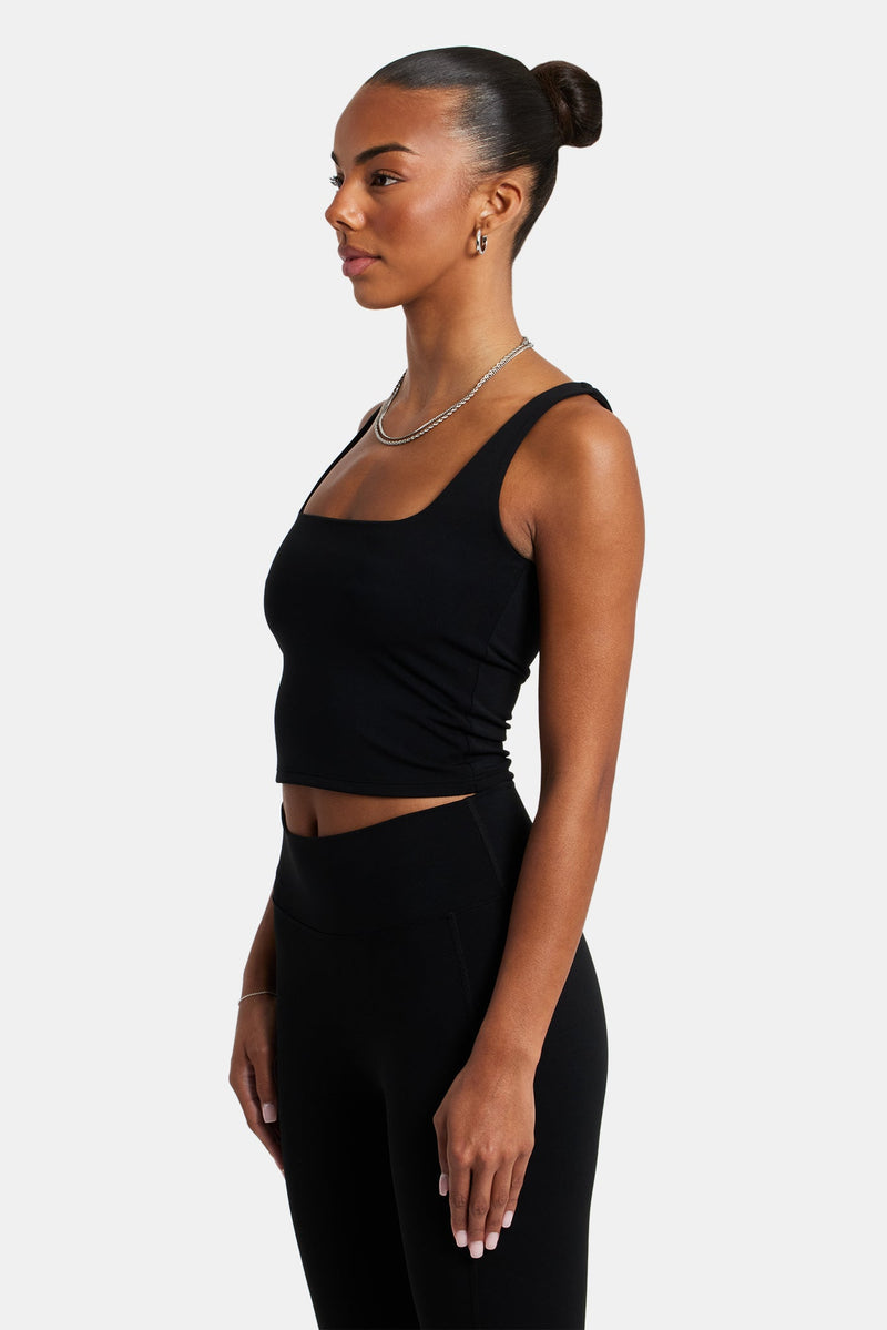 Square Neck Top - Black