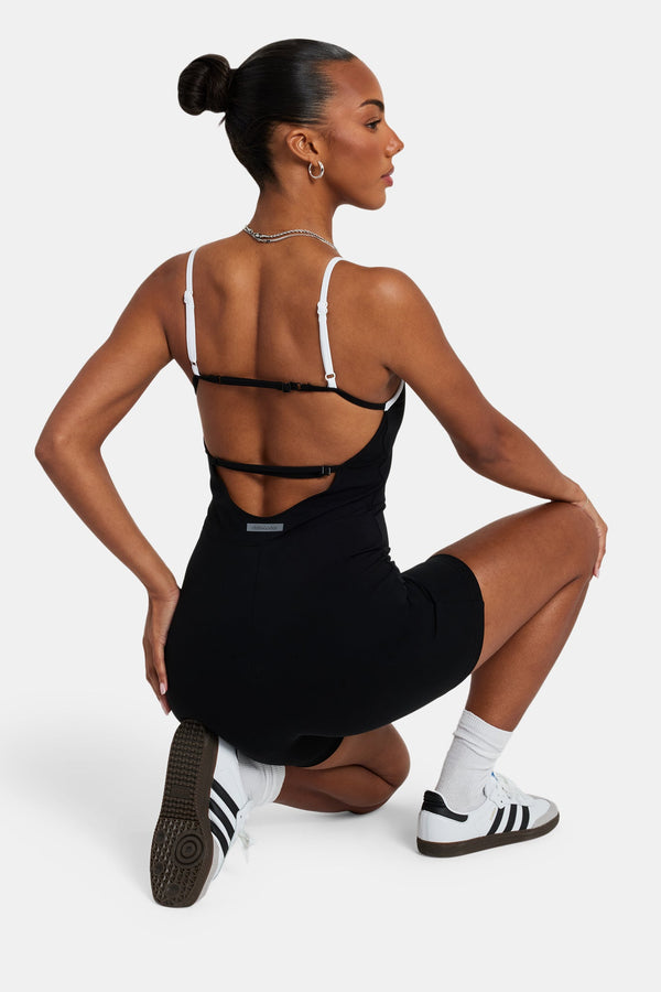 Strappy Back Unitard - Black