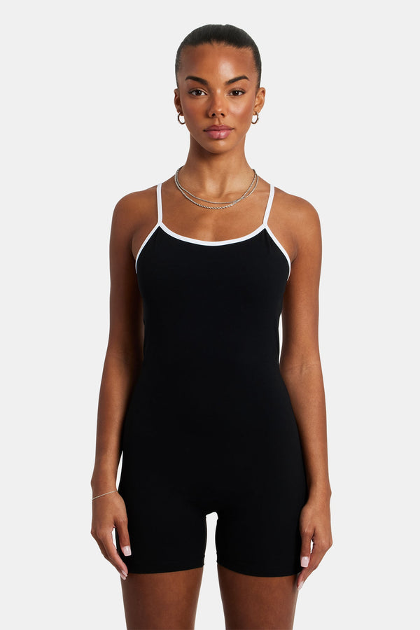 Strappy Back Unitard - Black