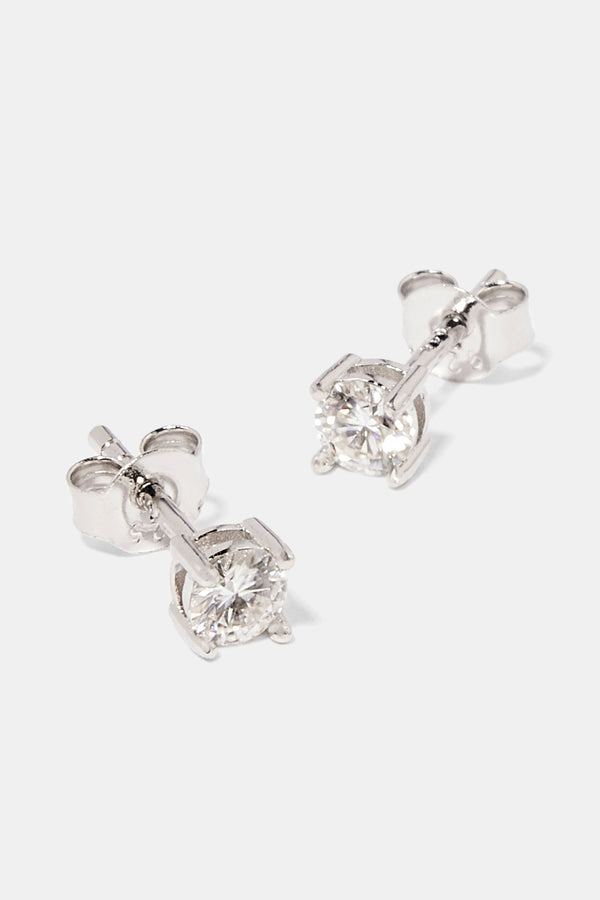 Moissanite 4mm 925 Stud Earrings