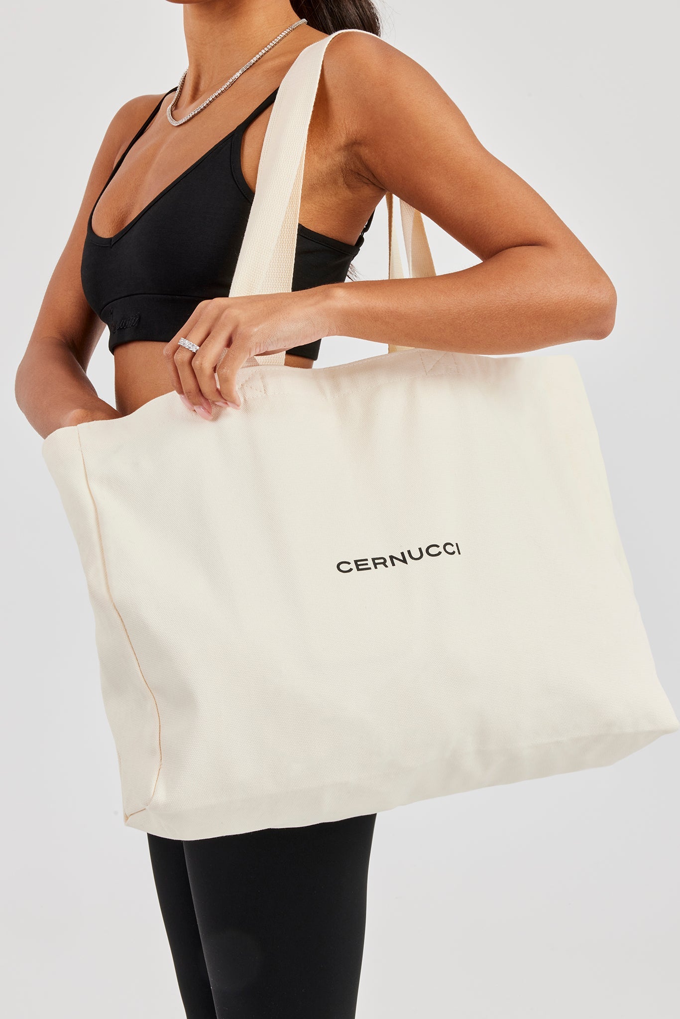 Cernucci Canvas Tote Bag - Off White
