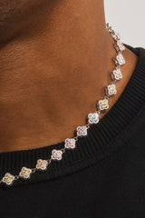 Multi Motif Cross Stone Chain - 8mm - White