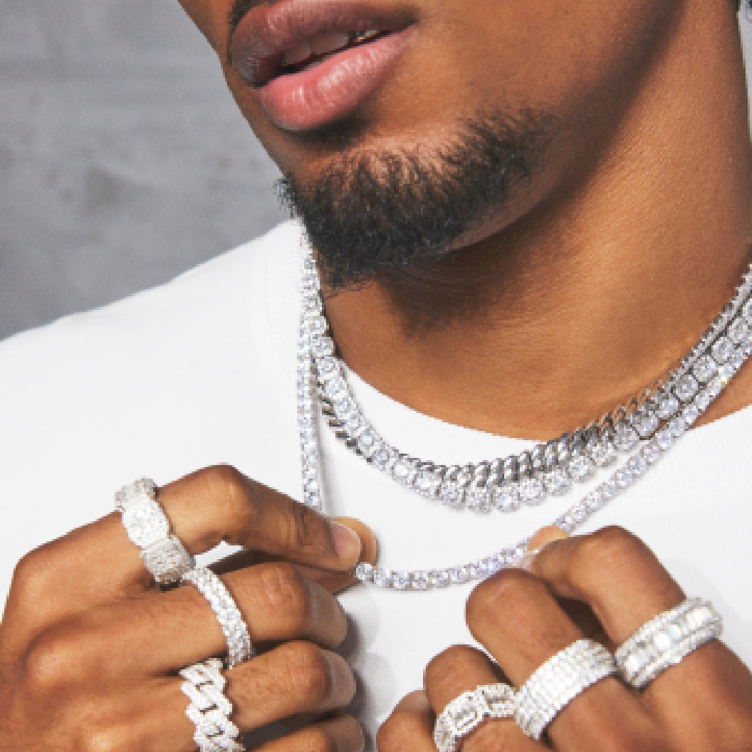 10mm Iced CZ C Logo Tennis Chain | Mens Chains | Shop Tennis Chains at ...