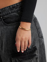 Gold Plated 3mm Polished Bangle