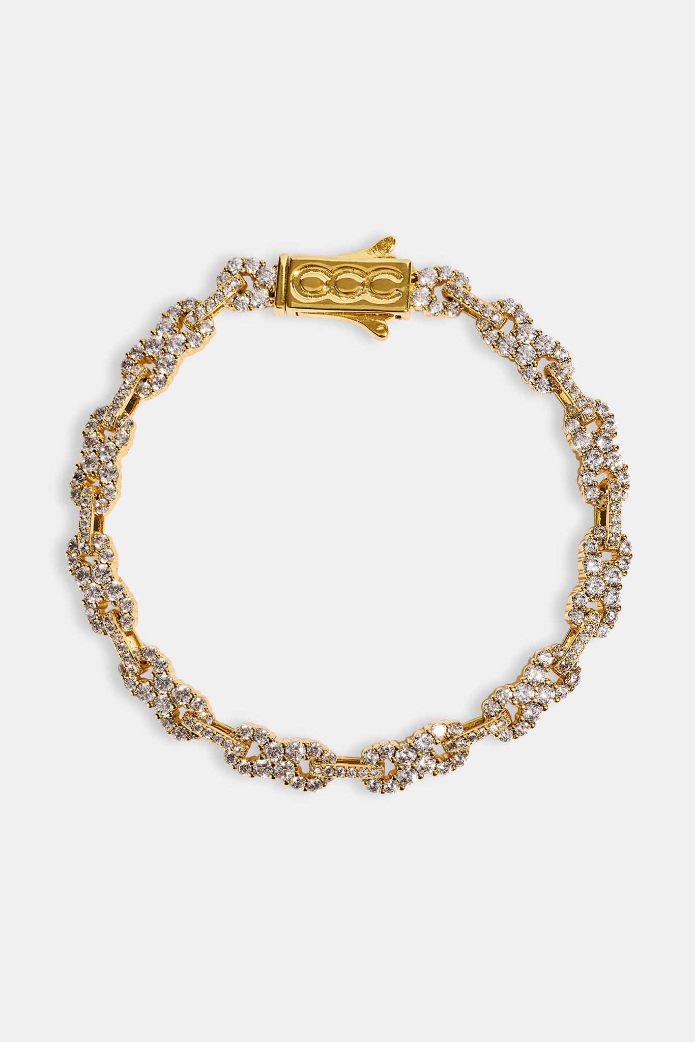 Iced Infinity Link Bracelet - Gold - 6mm | Womens Bracelets | Shop