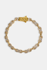 Iced Infinity Link 6mm Bracelet - Gold