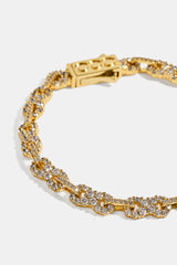 Iced Infinity Link 6mm Bracelet - Gold