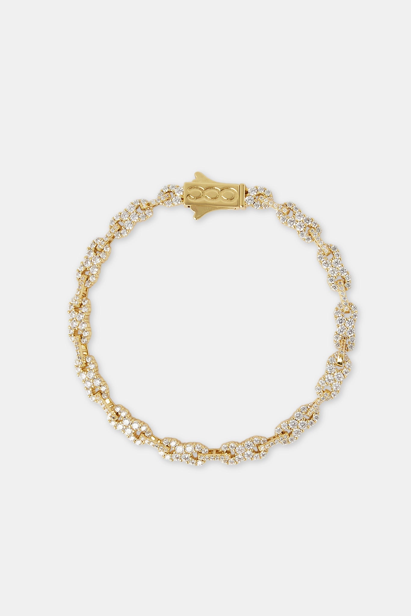 Iced Infinity Link 6mm Bracelet - Gold