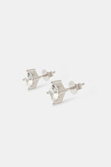 8mm Iced Shape Stud Earrings