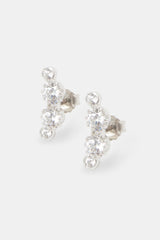 925 Multi CZ Stud Earrings - White