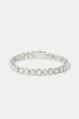 Baguette & Square Cluster Tennis Bracelet - 8mm