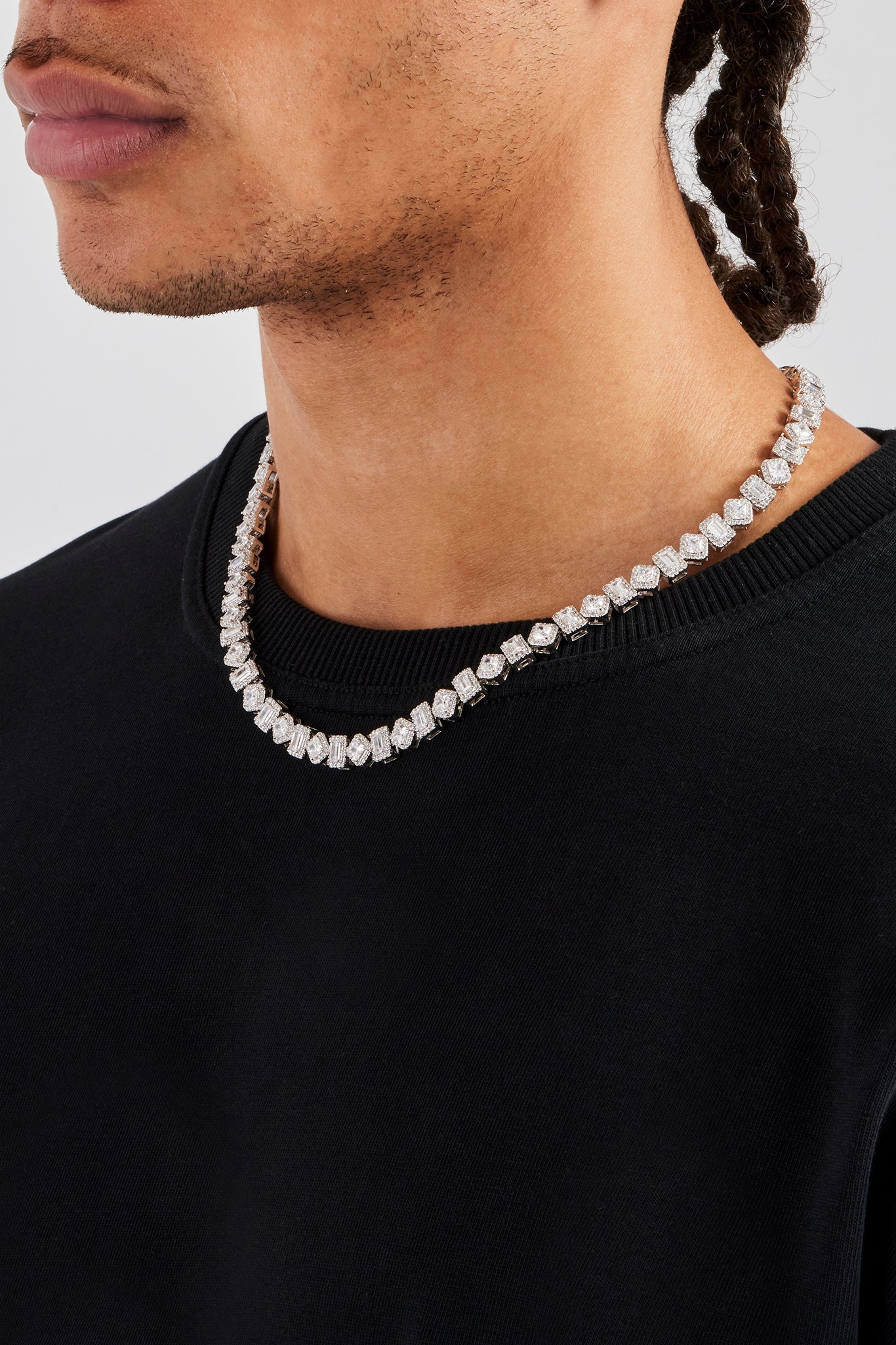 Clustered tennis chainメンズネックレス 約45cm Clustered Tennis Necklace | Diamond Tennis Chain | 6 ICE, LLC