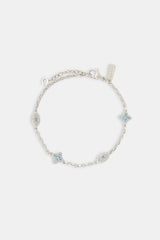 Blue CZ Baguette Motif Rolo Bracelet -  8mm