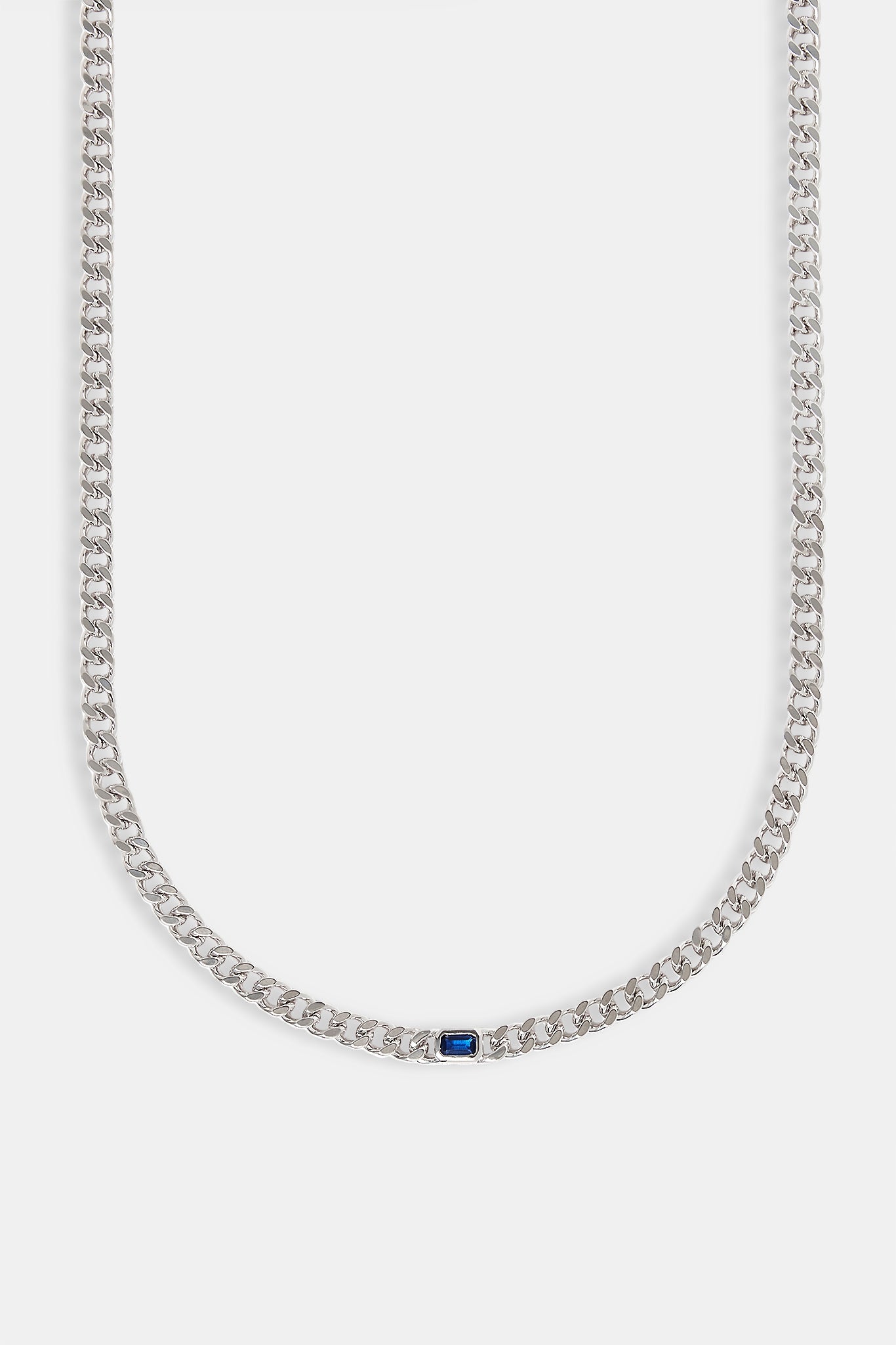 Iced Blue Gemstone Cuban Chain - 3mm