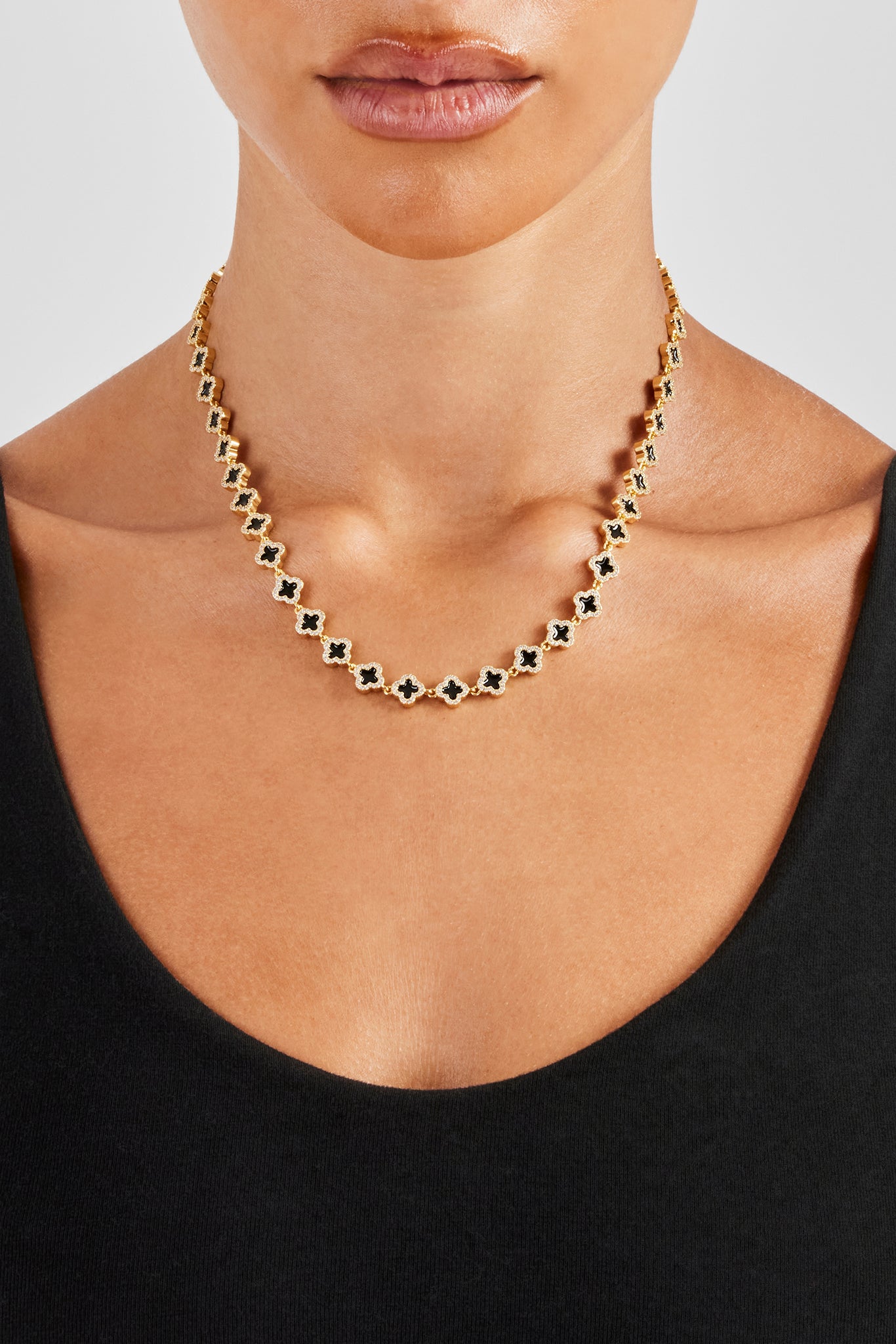 Black Enamel Motif Chain - 8mm