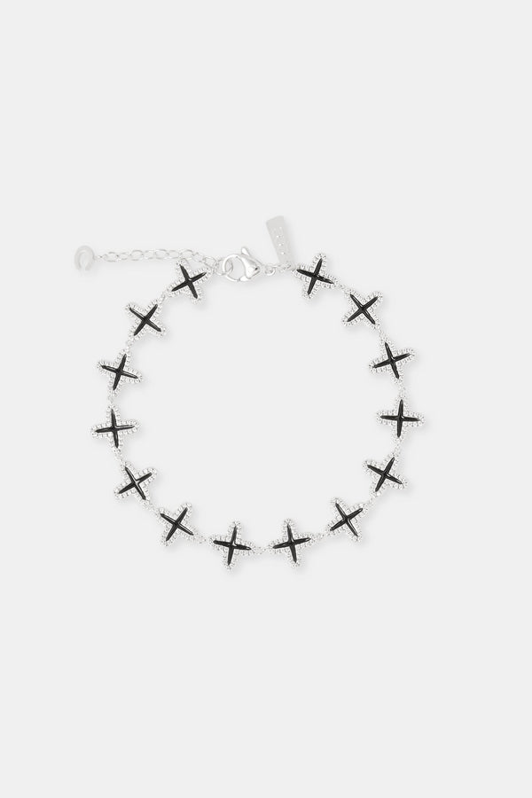 Black Enamel Motif Bracelet - 10mm