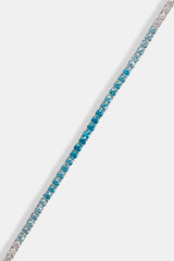 Gradient Blue Tennis Bracelet - 3mm - White