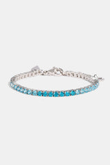 Gradient Blue Tennis Bracelet - 3mm - White