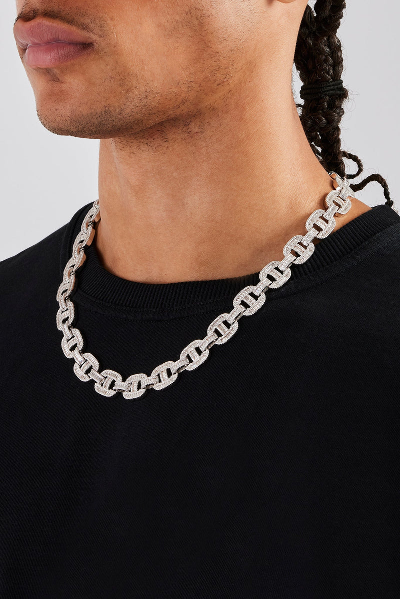 Chunky Iced Baguette Link Chain - 14mm