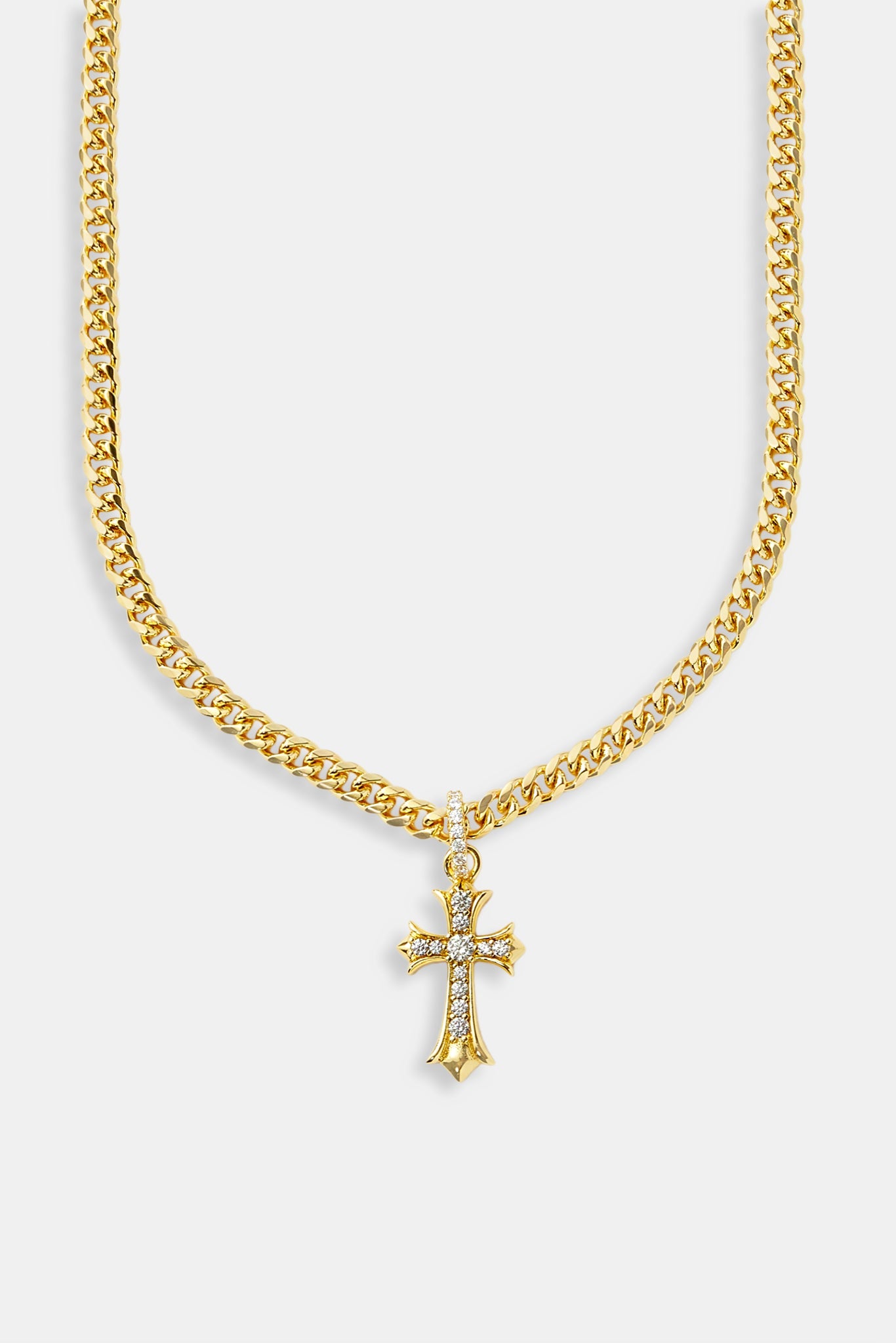 Chunky Cross Polished Cuban Chain - 5mm - Gold