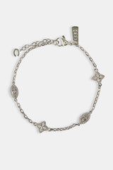 Clear CZ Baguette Motif Rolo Bracelet -  8mm