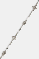 Clear CZ Baguette Motif Rolo Bracelet -  8mm