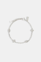 Clear CZ Baguette Motif Rolo Bracelet -  8mm