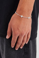 Clear CZ Baguette Motif Rolo Bracelet -  8mm