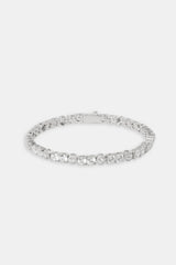 Clear CZ Cluster Tennis Bracelet - 5mm