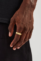 Polished Cross Over Woven Ring - Gold 6mm