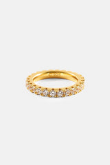 Iced Tennis Ring - 3mm - Gold