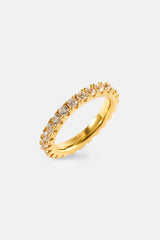 Iced Tennis Ring - 3mm - Gold