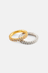 Iced Tennis Ring - 3mm - White