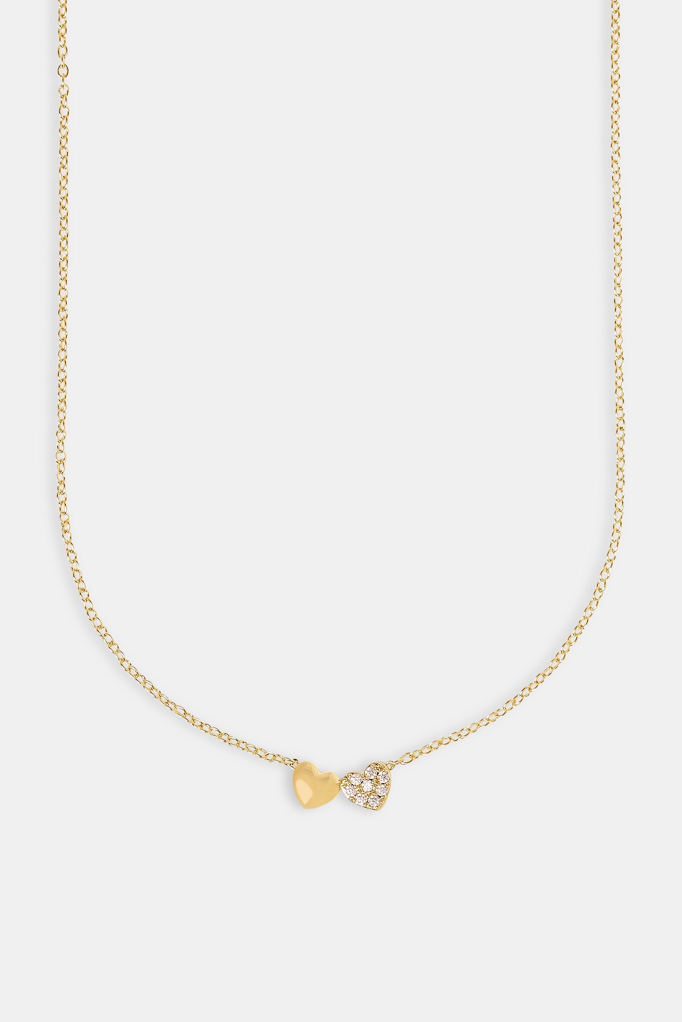 Double Heart Necklace - 8mm