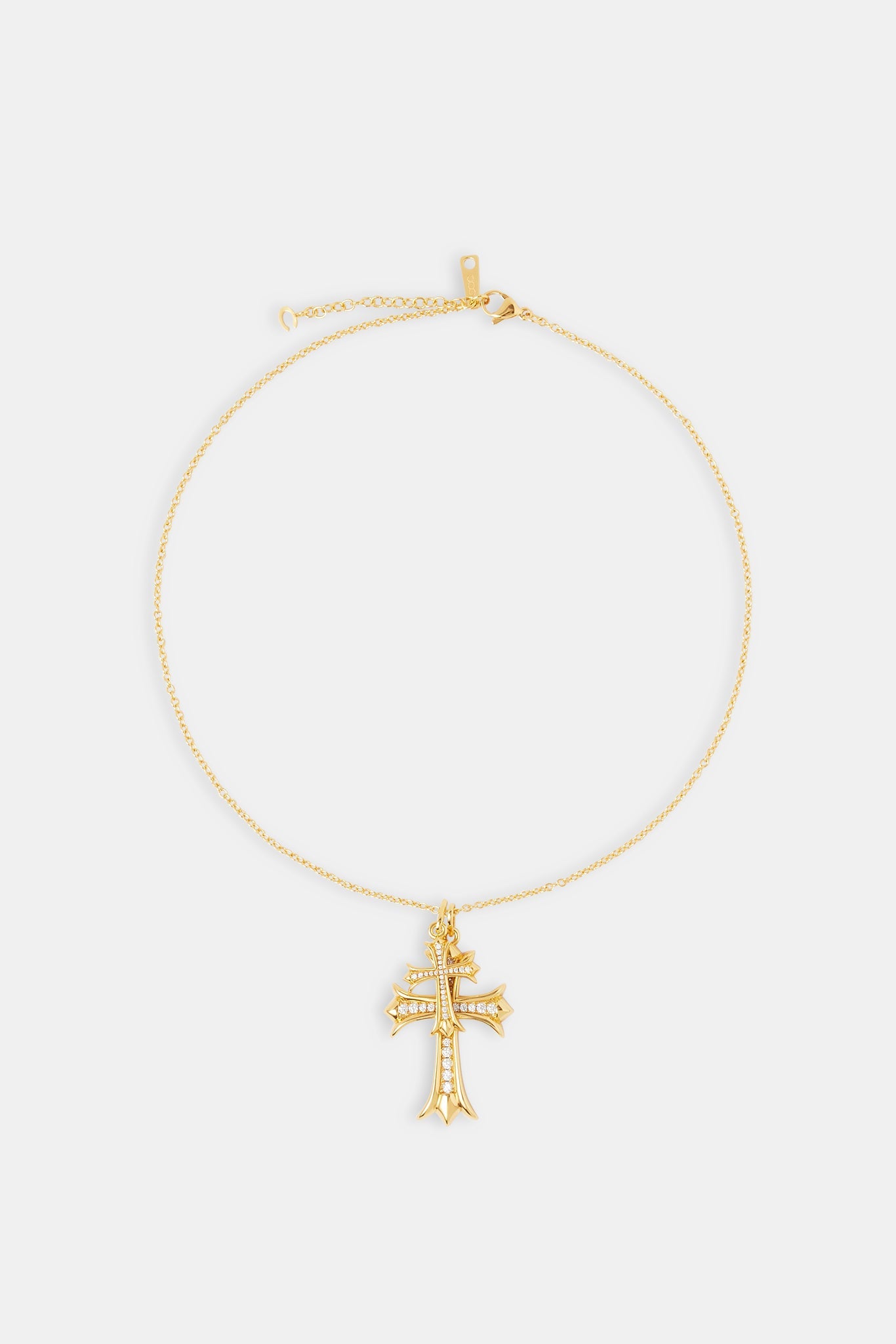 Micro Double Cross Necklace - 24mm